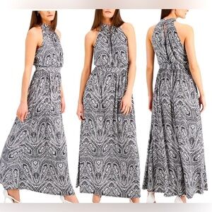 A.L.C. Black White Jacquard Maxi Dress Size XS